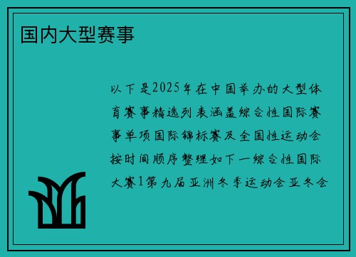 国内大型赛事